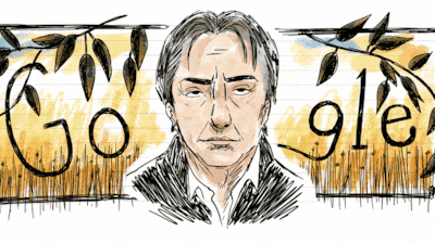 Google is celebrating the life and career of late English actor Alan Rickman with a doodle. Photo: Google