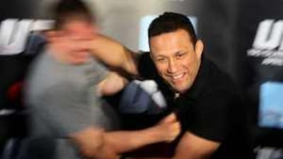 Renzo Gracie, right, preparing for tomorrow night's fight in Abu Dhabi.