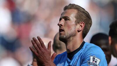 Tottenham Hotspur’s English striker Harry Kane applauds supporters after the Premier League match between Newcastle United and Tottenham Hotspur at St James’ Park in Newcastle-upon-Tyne, north east England on May 15, 2016. Newcastle won the game 5-1. Scott Heppell / AFP