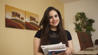 Raghad Al Otaibi, 17, of Emirates Private School in Al Ain, placed second in the Grade 12 literary examinations. Antonie Robertson / The National