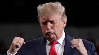 US President Donald Trump is feeling pleased during a campaign rally in Toledo, Ohio. Reuters