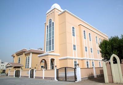 The Church of Jesus Christ of Latter-day Saints in Mussaffah, Abu Dhabi. The faith plans to build a temple near Dubai Expo City. Victor Besa / The National