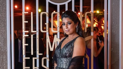 Egyptian actress Ayten Amer poses on the red carpet during the closing ceremony of the El Gouna Film Festival. AFP