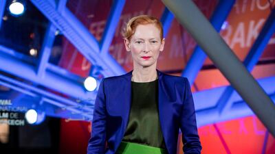 British actress Tilda Swinton attends the 18th annual Marrakech International Film Festival, in Marrakech, Morocco, on Monday, December 2, 2019. AFP