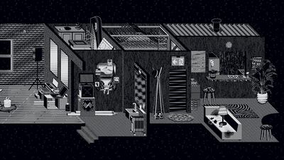 AVENUE by Nicolas Sassoon. Lumen Prize Shortlist Web-Based Award 2017. AVENUE is a large animated GIF deliberately exceeding the size of the screen, forcing the viewer to explore the animation by scrolling within the web browser.