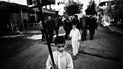 A funeral procession in Derik. The majority of the Christian community in the area is Syriac Orthodox with smaller numbers of Catholics, Armenians and Protestants. Christians, Kurds and Arabs seem to coexist peacefully but suspicion is always present among them.