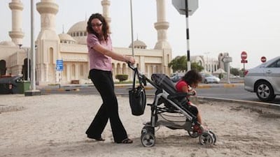 Tracy Bensabai, 42, from the UK, lives in Al Mushrif. She says the kerbs have no pushchair-friendly ramps and many of the sidewalks are not paved