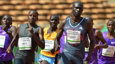 David Rudisha, right, was stunned by Ferguson Rotich at the Kenyan trials. Tony Karumba / AFP