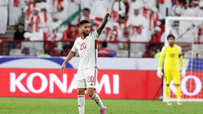 UAE's Luan Pereira celebrates after scoring. Chris Whiteoak / The National