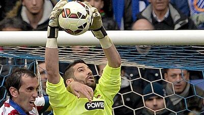 Kiko Casilla shown during a La Liga match in March with Espanyol. Josep Lago / AFP / March 14, 2015