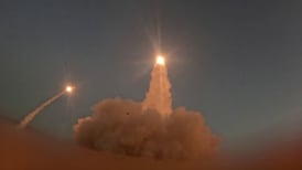 Missiles launched from Iran towards other Middle East countries. AFP