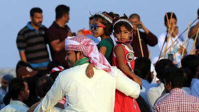 Fujairah residents celebrated National Day by watching a bull fight and a German band. Satish Kumar / The National