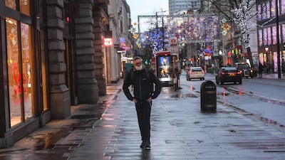 Oxford street is largely empty on December 23 in London, England. Since the start of the financial year in April, UK borrowing has hit a record £270.8bn as the government tries to prop up the economy amid Covid. Getty Images