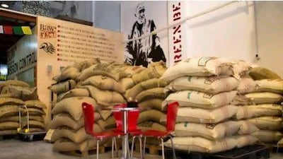 The interior of Raw Coffee Company’s warehouse in Al Quoz. Razan Alzayani / The National