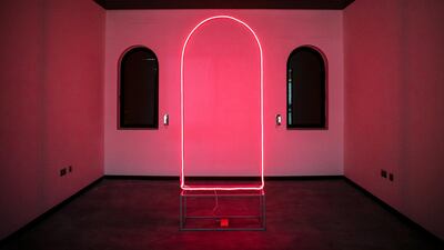 Artist in residence, Zayed Temash’s work at The Cultural Foundation of Abu Dhabi. Reem Mohammed / The National