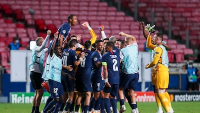 Paris Saint-Germain's players celebrate. EPA
