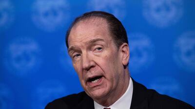 World Bank Group President David Malpass speaks at a press briefing on Coivd-19 in Washington, DC, on March 4, 2020. AFP