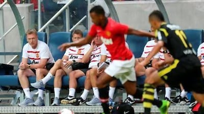Soccer - Pre Season Friendly - AIK Solna v Manchester United - Friends Arena. Manchester United manager David Moyes looks on from the bench URN:17254750