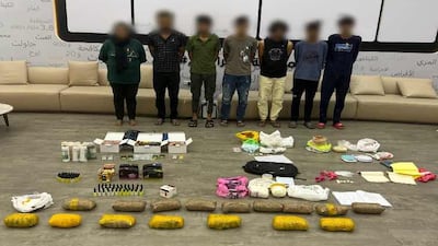 Dubai Police arrested a drugs gang in the emirate and confiscated 26kg of narcotics. Photo: Dubai Police