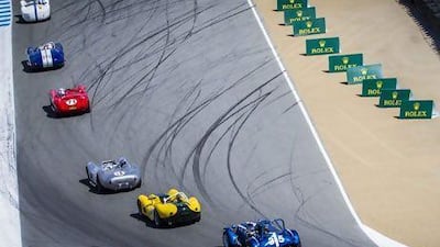 Race cars over 2500cc, from 1955-1961, race in the Rolex Monterey Motorsports Reunion at the Laguna Seca raceway. The 2013 event attracted 550 historic automobiles across a total of 16 classes. Stephan Cooper / AP Photo/Rolex
