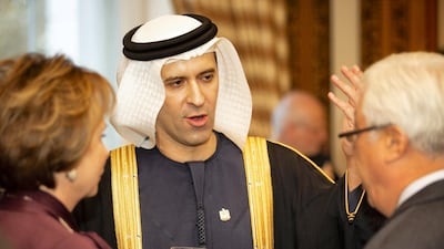 His Excellency Mansoor Abulhoul following his visit with Her Majesty The Queen at Buckingham Palace for the presentation of diplomatic credentials. Seen here at the Lanesborough Hotel in central London where the reception HE Mansoor Abulhoul's Vin d'honneur took place in the St George room.
