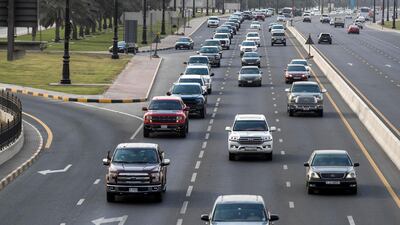The truck convoy followed a route from Al Tayer Motors in Sharjah. Antonie Robertson / The National