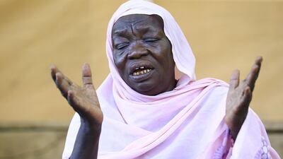 Founder of the Sudanese Women's Food and Tea Sellers' Cooperative Awadiya Mahmoud, 56, gestures during an interview with AFP in the capital Khartoum. One year after a nationwide protest movement erupted against now ousted leader Omar Al Bashir's iron-fisted rule of 30 years, women and rights activists hope that violence against them would end in new Sudan. AFP