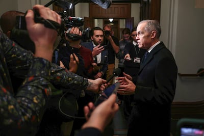 Canada's Prime Minister Mark Carney gives the media details of the mass shooting in Tumbler Ridge, British Columbia. AFP