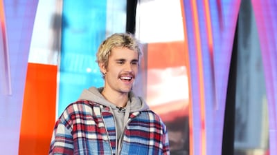 Justin Bieber, in a checked overshirt, attends MTVs Fresh Out Live event on February 7, 2020 in New York City, US. Getty Images for MTV/AFP