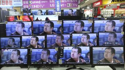 TV screens at an electronic store in Seoul, South Korea, show pictures of Kim Jong-nam, the half-brother of North Korean leader Kim Jong-un, who was assassinated at an airport in Kuala Lumpur on February 14, 2017. Ahn Young-joon/AP Photo