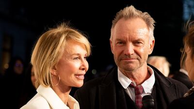 Trudie Styler, left, and Sting, right, attend the 35th anniversary screening for 'This is Spinal Tap' during the 2019 Tribeca Film Festival on April 27, 2019. AP