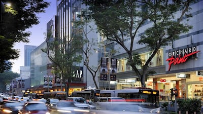 Singapore developed a city-wide smart transit system that collects and processes traffic data from the location and speed of moving cars. Above, traffic at Orchard Road during the evening rush hour in Singapore. Munshi Ahmed / Bloomberg News