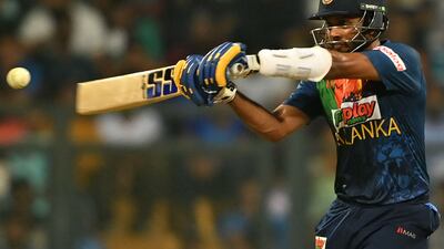 Sri Lanka's captain Dasun Shanaka took his team close to a stunning win in Mumbai. AFP