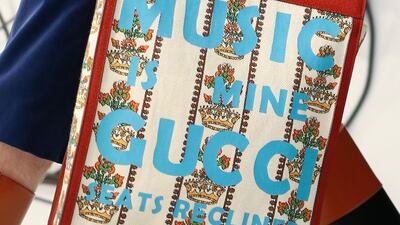 The show was presented against a medley of Gucci-themed pop songs