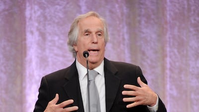 Henry Winkler, AKA The Fonz, on stage at the Critics' Choice Television Awards in the Beverly Hilton Hotel. Frank Micelotta / Invision / AP