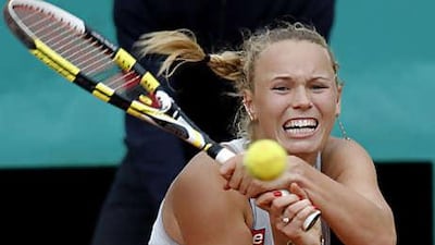 Caroline Wozniacki received her toughest workout of the French Open so far against Flavia Pennetta.