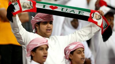A UAE fan shows his support durng the international friendly between the UAE and Australia at Mohamed Bin Zayed Stadium on October 10, 2014 in Abu Dhabi, United Arab Emirates. Warren Little/Getty Images