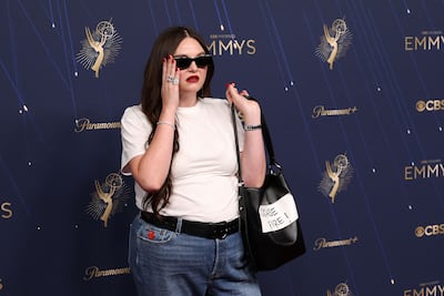 Megan Stalter on the Emmys red carpet. AFP