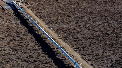 The system uses vacuum tubes to shoot a train at up to 1,200 kilometres per hour across loong distances. Courtesy Hyperloop One.