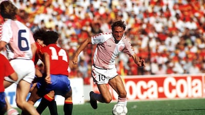 SPAIN - JUNE 18: FUSSBALL: WM 1986 SPANIEN - DAENEMARK (ESP - DEN) 18.06.86, Preben ELKJAER-LARSEN/DEN (Photo by Bongarts/Getty Images)