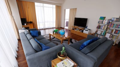 Bookshelves and lamps have been added by the family. Chris Whiteoak / The National