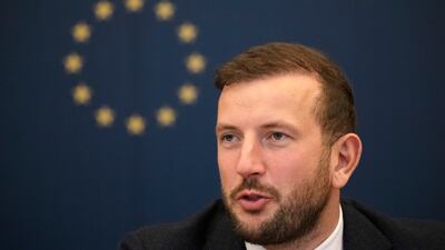 European Commissioner for the Environment, Oceans and Fisheries Virginijus Sinkevicius told The National the UAE can lead the conversation on green energy transition. EPA