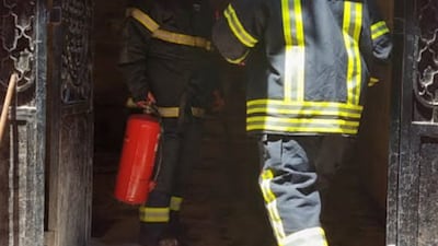Firefighters enter the church building. Photo: Ministry of the Interior