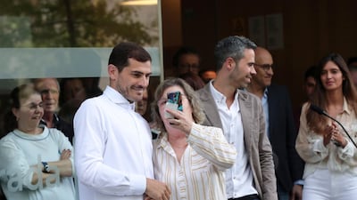 Casillas also met some fans outside the hospital. Luis Vieira / AP Photo