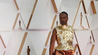 Billy Porter, wearing Giles Deacon, arrives at the Oscars on Sunday, February 9, 2020, at the Dolby Theatre in Los Angeles. Reuters