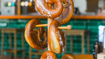 A tree of salty pretzels at Ernst. Photo: Ernst