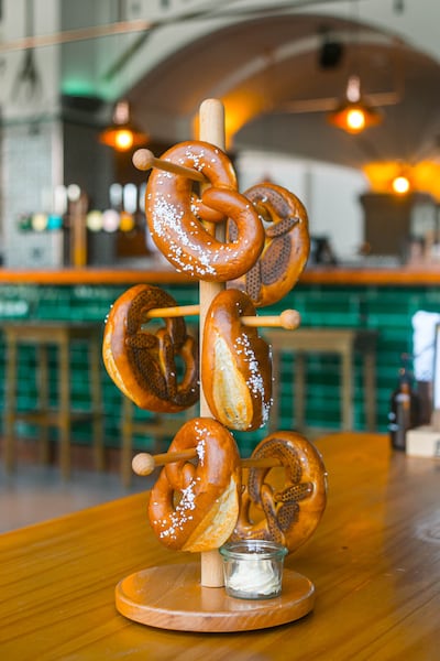 A tree of salty pretzels at Ernst.