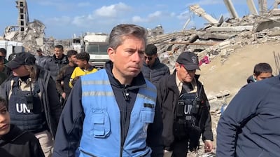 Under-Secretary-General for Humanitarian Affairs Tom Fletcher accompanied a UN aid convoy into the Gaza Strip in February 2025 where OCHA and partners continue responding to immense needs as part of a prepared scale-up of our operations. Photo: OCHA