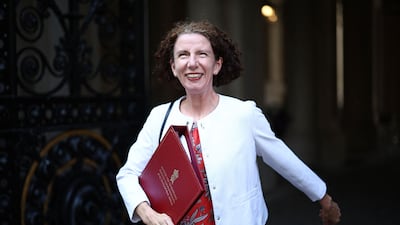 Anneliese Dodds reacts as she arrives to attend a Cabinet meeting at 10 Downing Street in London on July 30, 2024. AFP