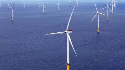 The London Array, the world's largest offshore wind farm in the Thames Estuary off the coast of the UK. Stephen Lock / The National